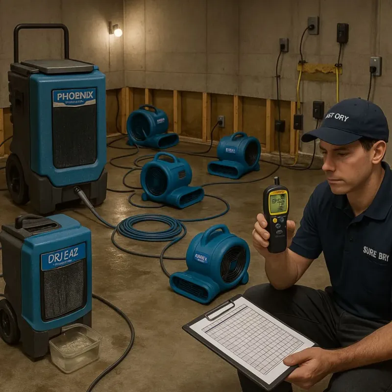 Structural Drying and Dehumidification process in Bennett, CO